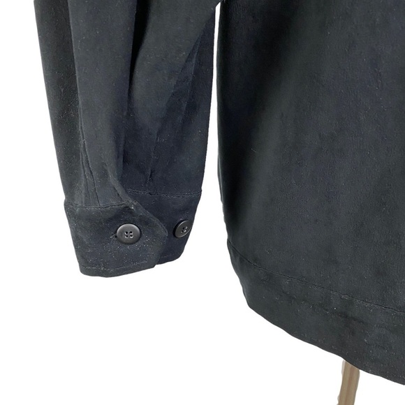 Virgola VintageBlack Full Zip Faux Suede Long Sleeve Jacket Women's Medium Lined - Picture 6 of 11